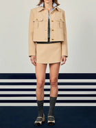 English Factory Scalloped Jacket - Taupe