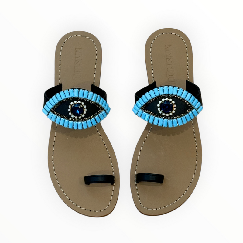 Mystique Sandals - Black/Turquoise