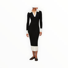 Fifteen Twenty Belle Ribbed Polo Dress - Black/Cream