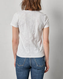 LILLA|P V Neck Back Seam Tee - White