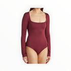 Simon Miller Rohe Stretch Nylon Bodysuit - Burgundy