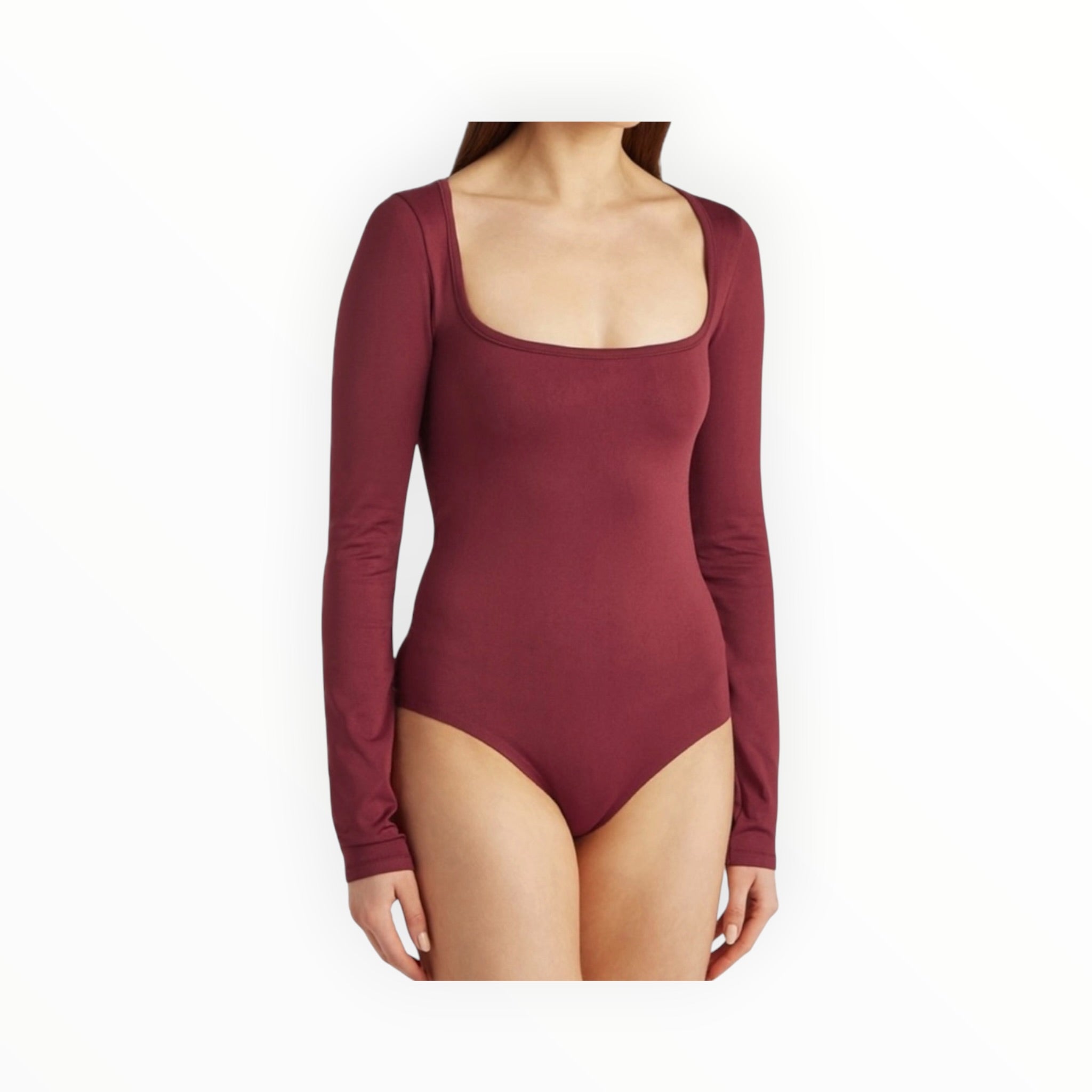 Simon Miller Rohe Stretch Nylon Bodysuit - Burgundy