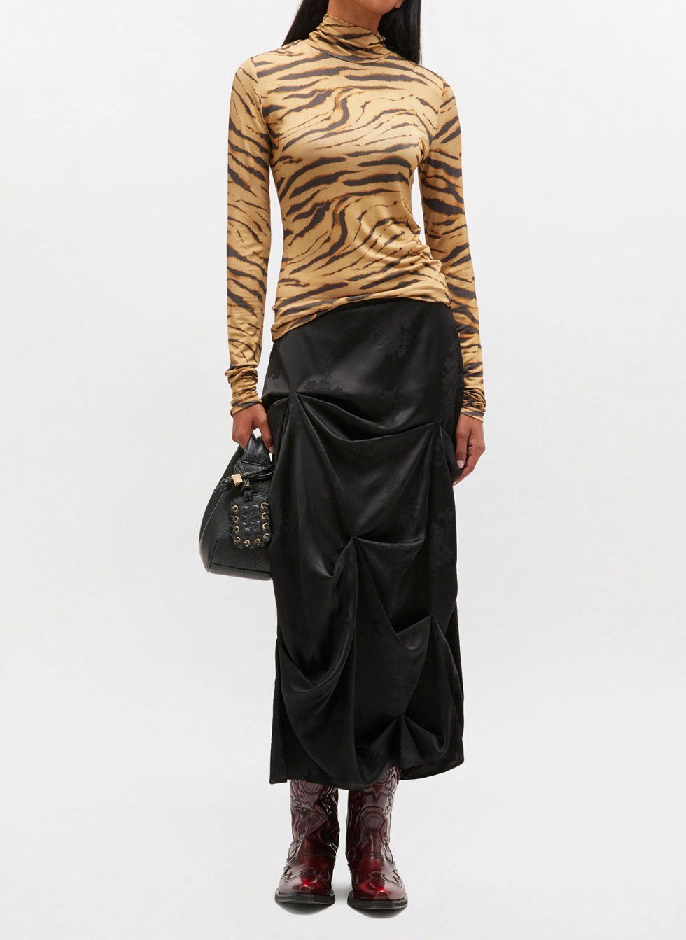 GANNI Draped Skirt - Black