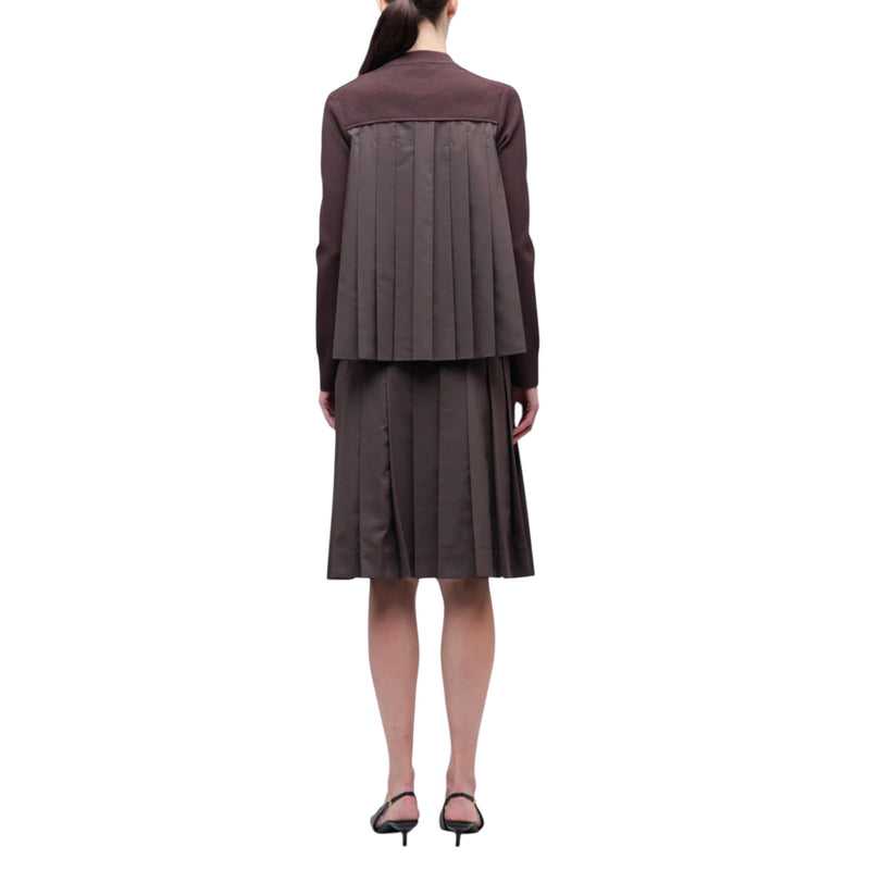 SIMKHAI Elanore Pleated Long Sleeve Top - Chocolate