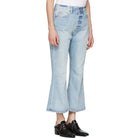 FRAME Blue Rigid Re-Release Le Crop Flare Jeans
