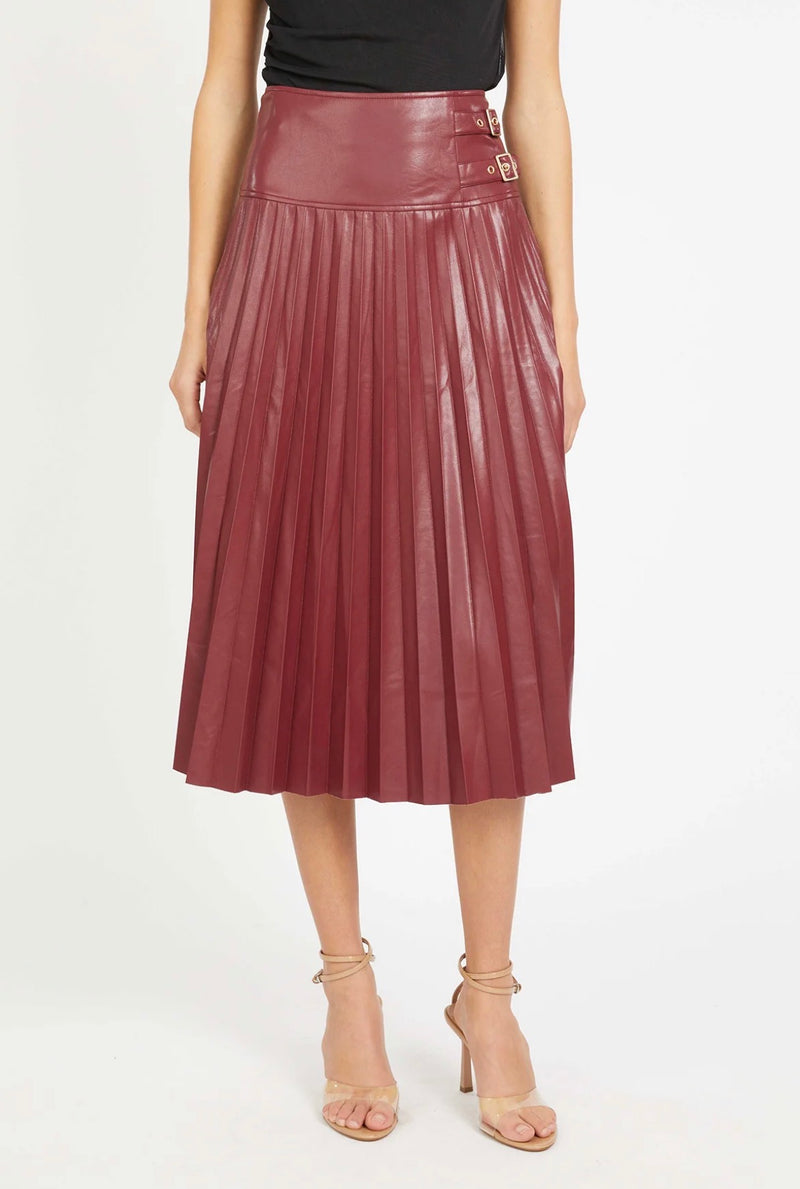 Caballero Hendrix Vegan Leather Skirt - Cabernet