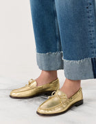 rag & bone Carter Metallic Leather Boat Shoes - Gold