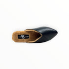 Yosi Samra Valentina Leather Slipper Mule - Black