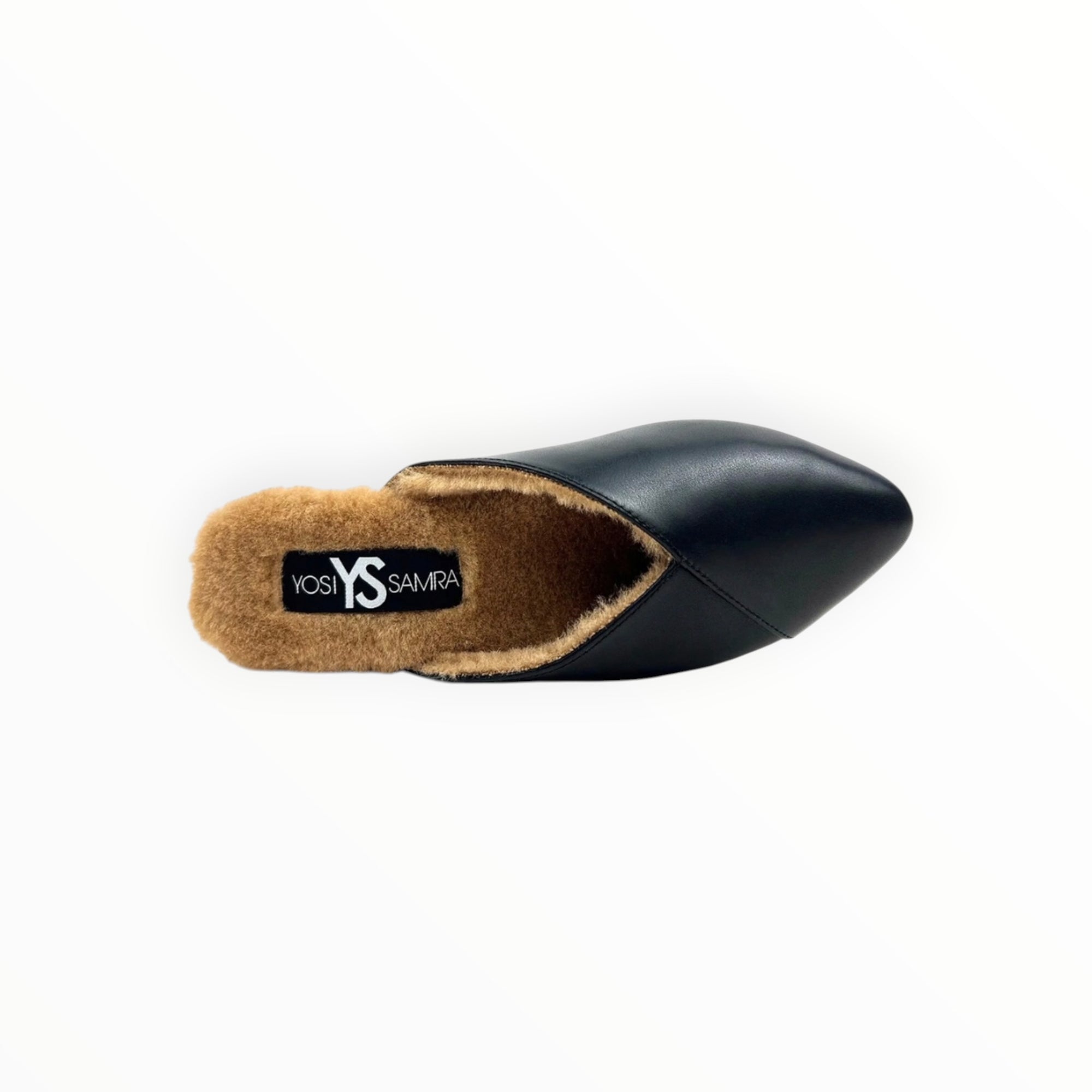 Yosi Samra Valentina Leather Slipper Mule - Black