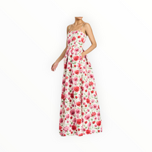 Sachin & Babi Beau Ivory Floral Waist Gown - Watercolor Poppies