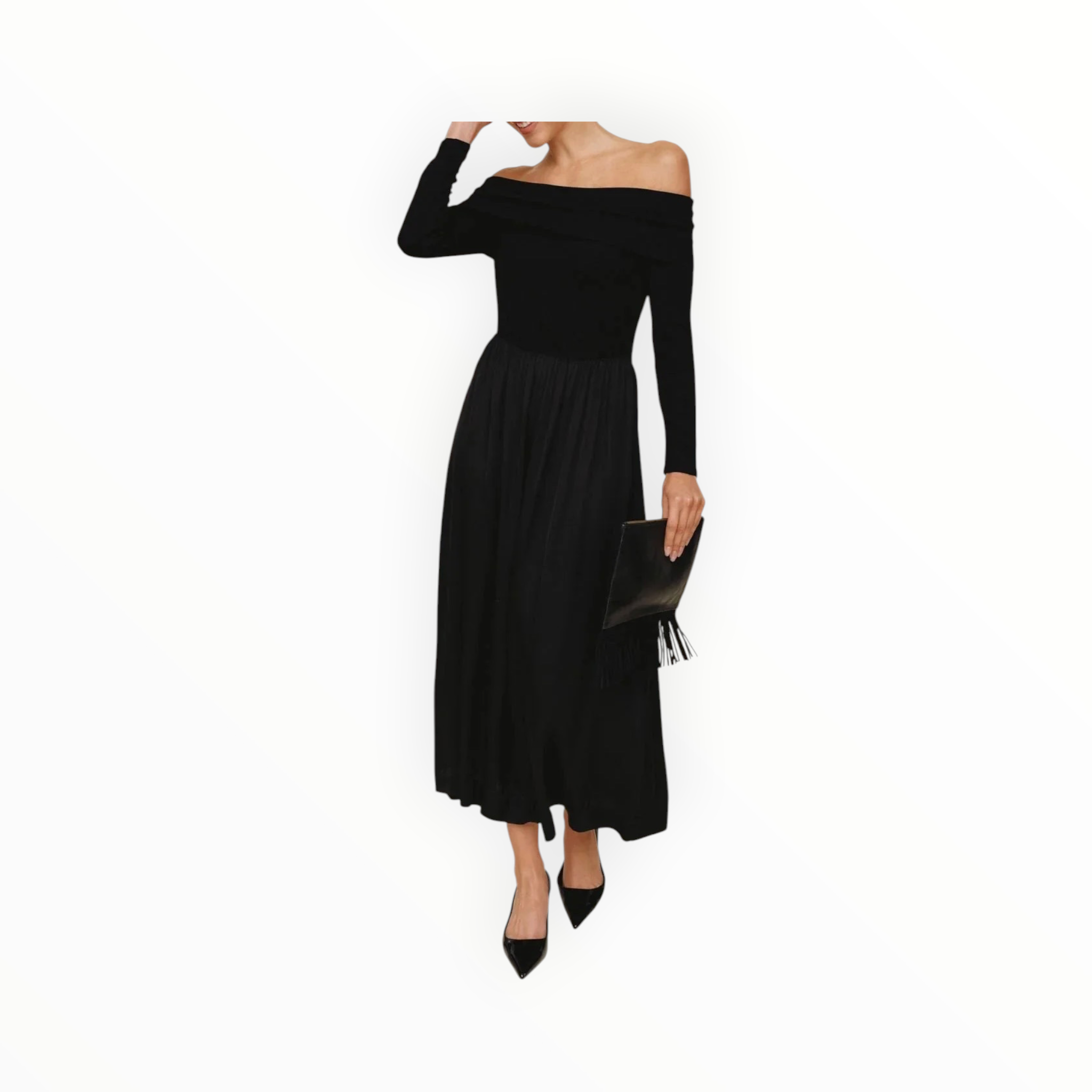 Bella Dahl Off Shoulder Dress - Black
