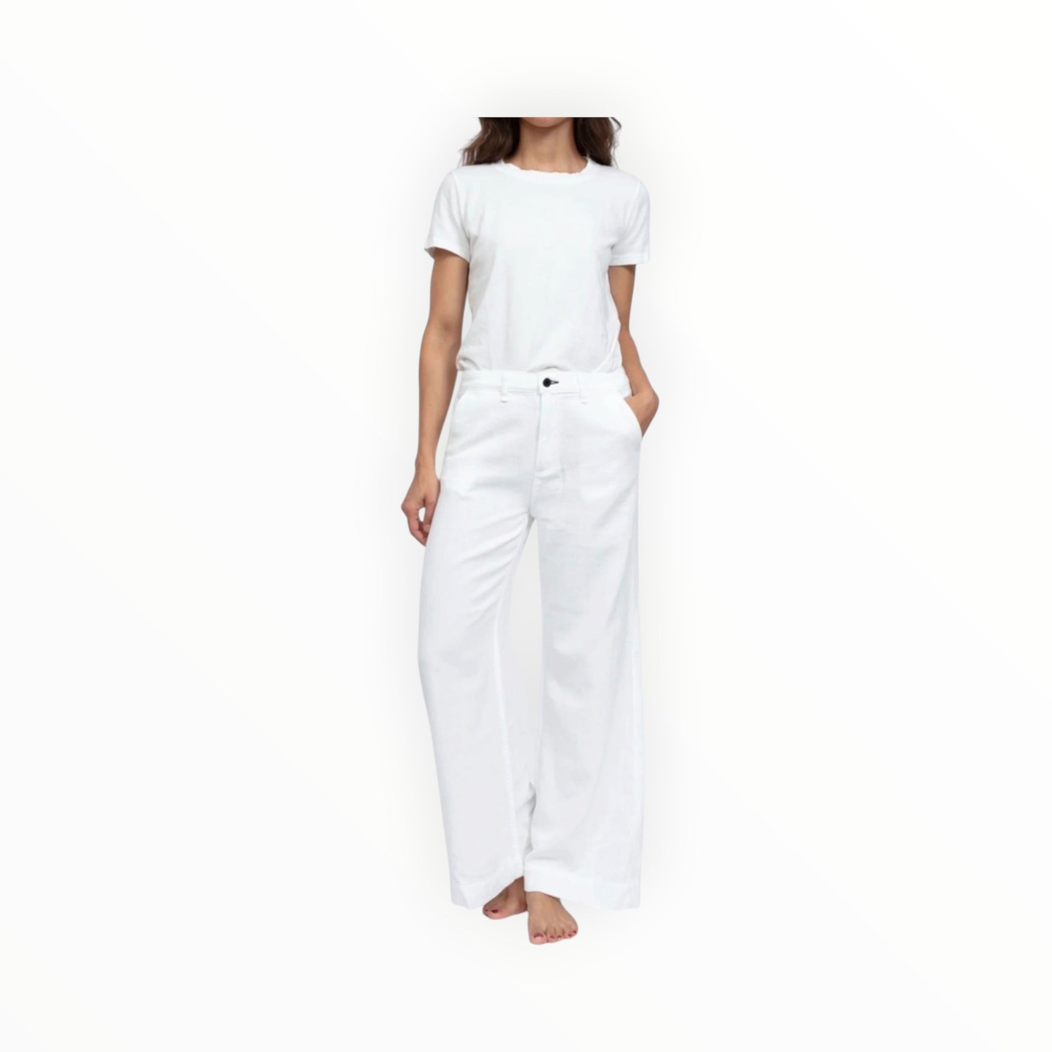 ASKK NY Cropped Brighton Twill Jeans - Ivory
