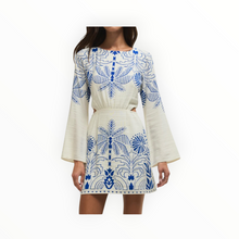 Z Supply Tahina Airy Palm Mini Dress - Nautical Cobalt Blue