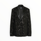 Rotate Birger Christensen Sequined Oversized Single-Breasted Blazer - Black
