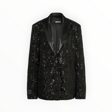 Rotate Birger Christensen Sequined Oversized Single-Breasted Blazer - Black