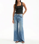 Veronica Beard Kasey Wide-Leg Jean - Dusted Glare