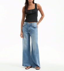 Veronica Beard Kasey Wide-Leg Jean - Dusted Glare