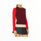 rag & bone Taron Colorblock Crew - Burgundy Multi