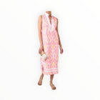 Sail to Sable Pink Ikat Print Cotton Tunic Dress