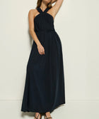 Nation Ltd Brielle Halter Dress - Navy Night Sky