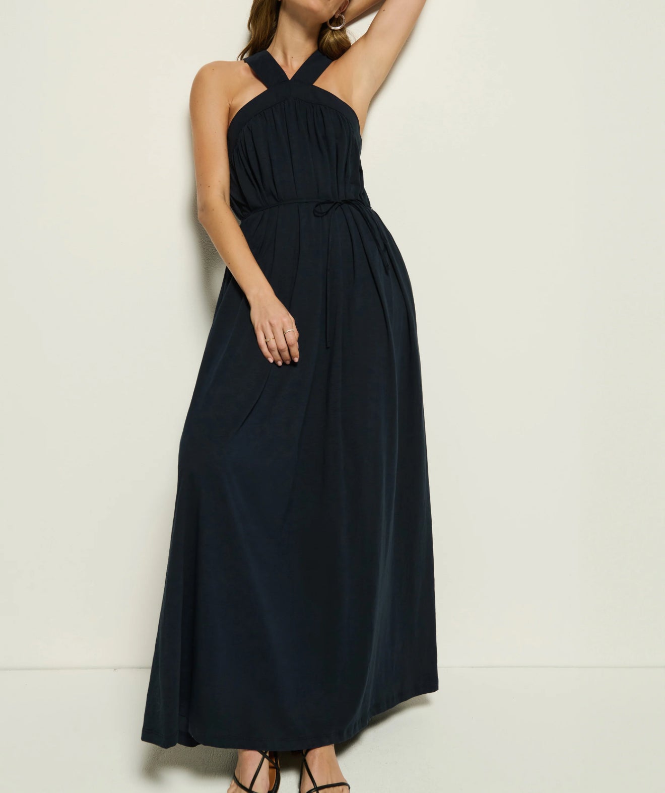 Nation Ltd Brielle Halter Dress - Navy Night Sky