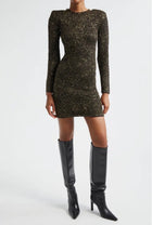 L'Agence Cherry Sequin Mini Dress - Black/Gold