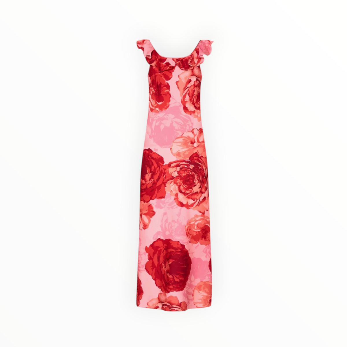 MILLY Scarlett Print Ruffle Midi Dress - Pink Multi