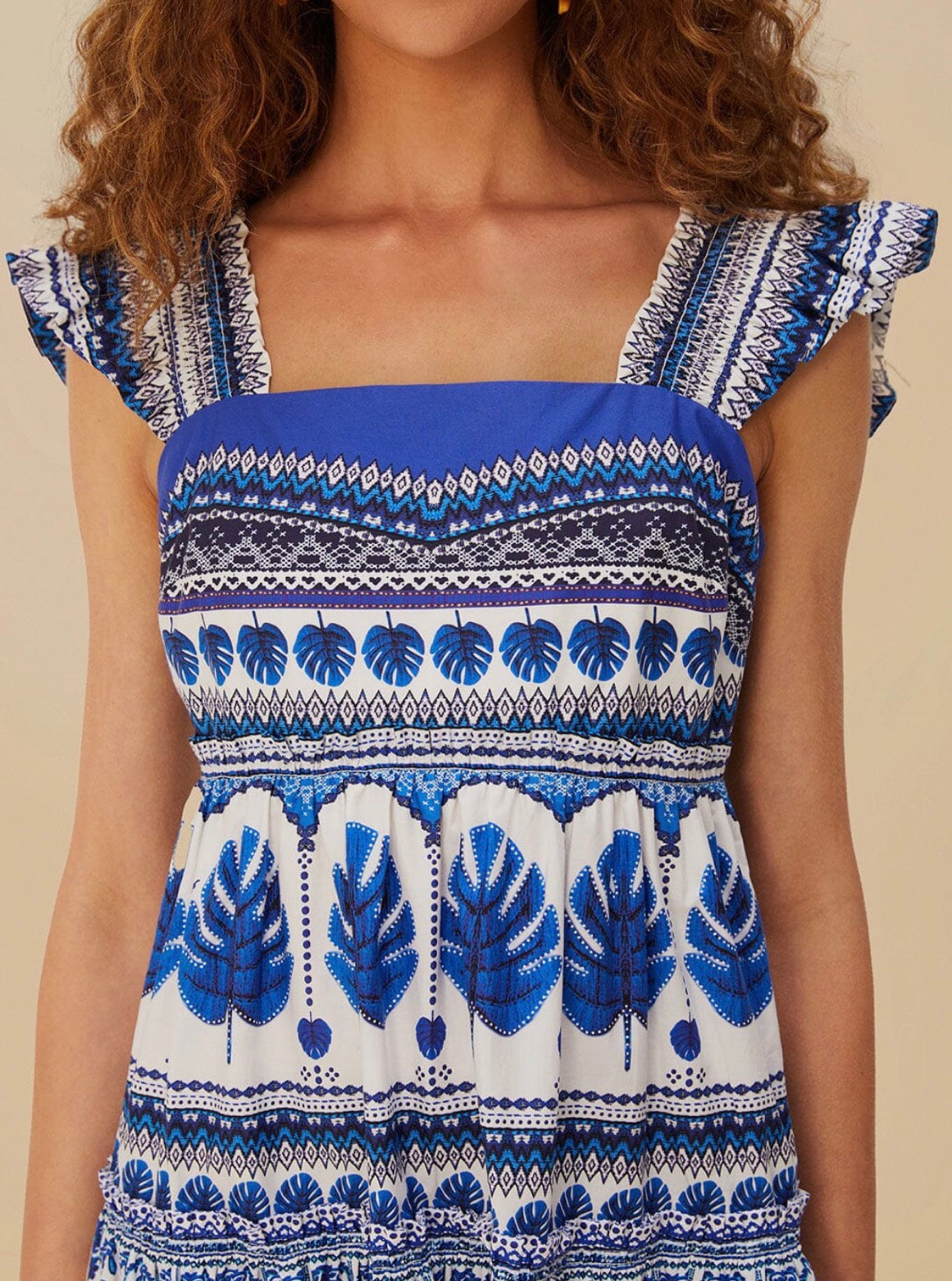 FARM Rio Off-White Zuli Organic Cotton Mini Dress