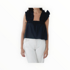 Monica Nera Maya Silk Top - Black