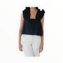 Monica Nera Maya Silk Top - Black