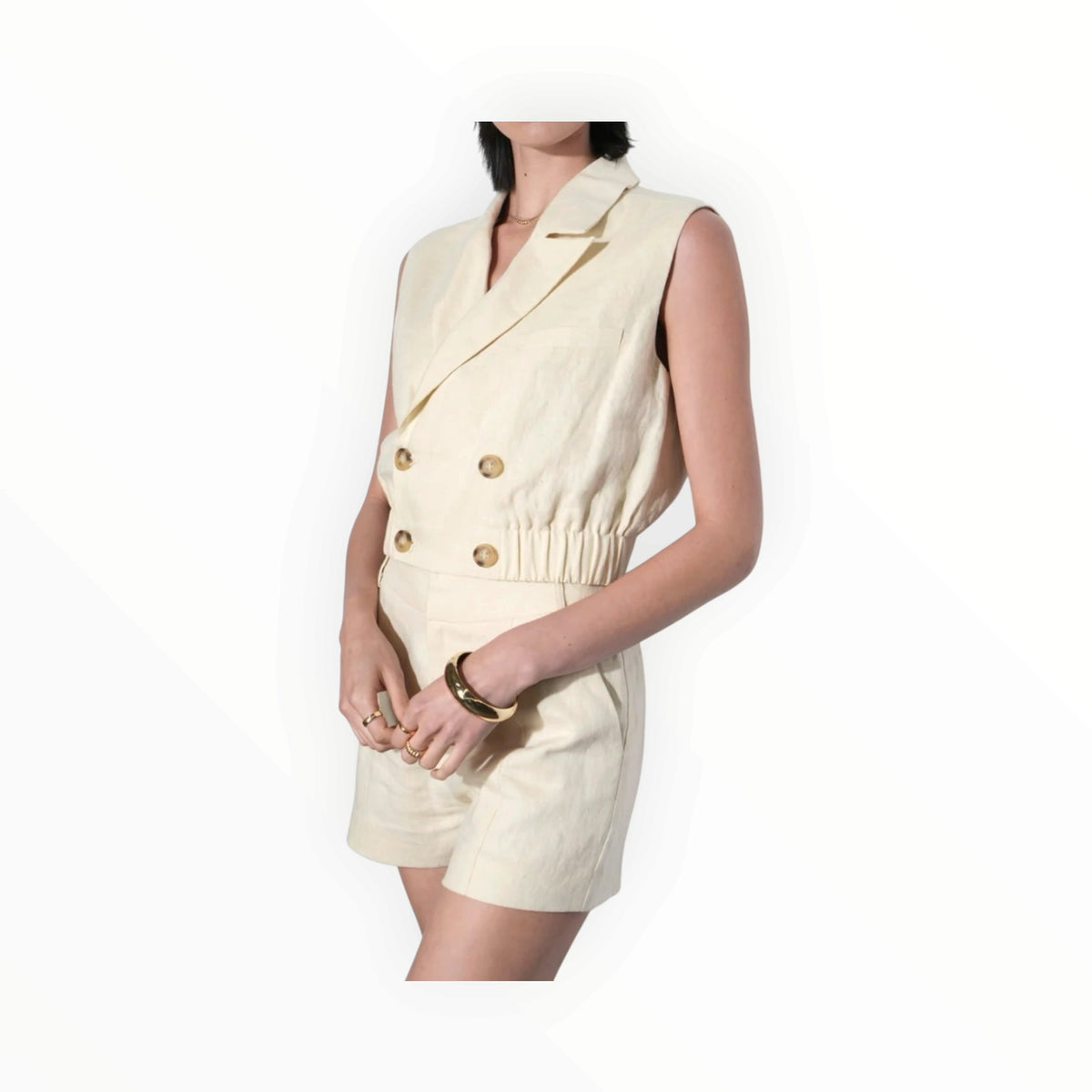Greylin Haisley Linen Shorts - Stone