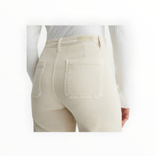 AG Jeans Kassie Corduroy High Rise Wide Leg Crop- Sulfur Cream Froth