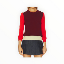 rag & bone Taron Colorblock Crew - Burgundy Multi