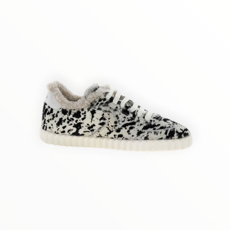 Voile Blanche Ines Genuine Calf Hair Sneaker - Black/White