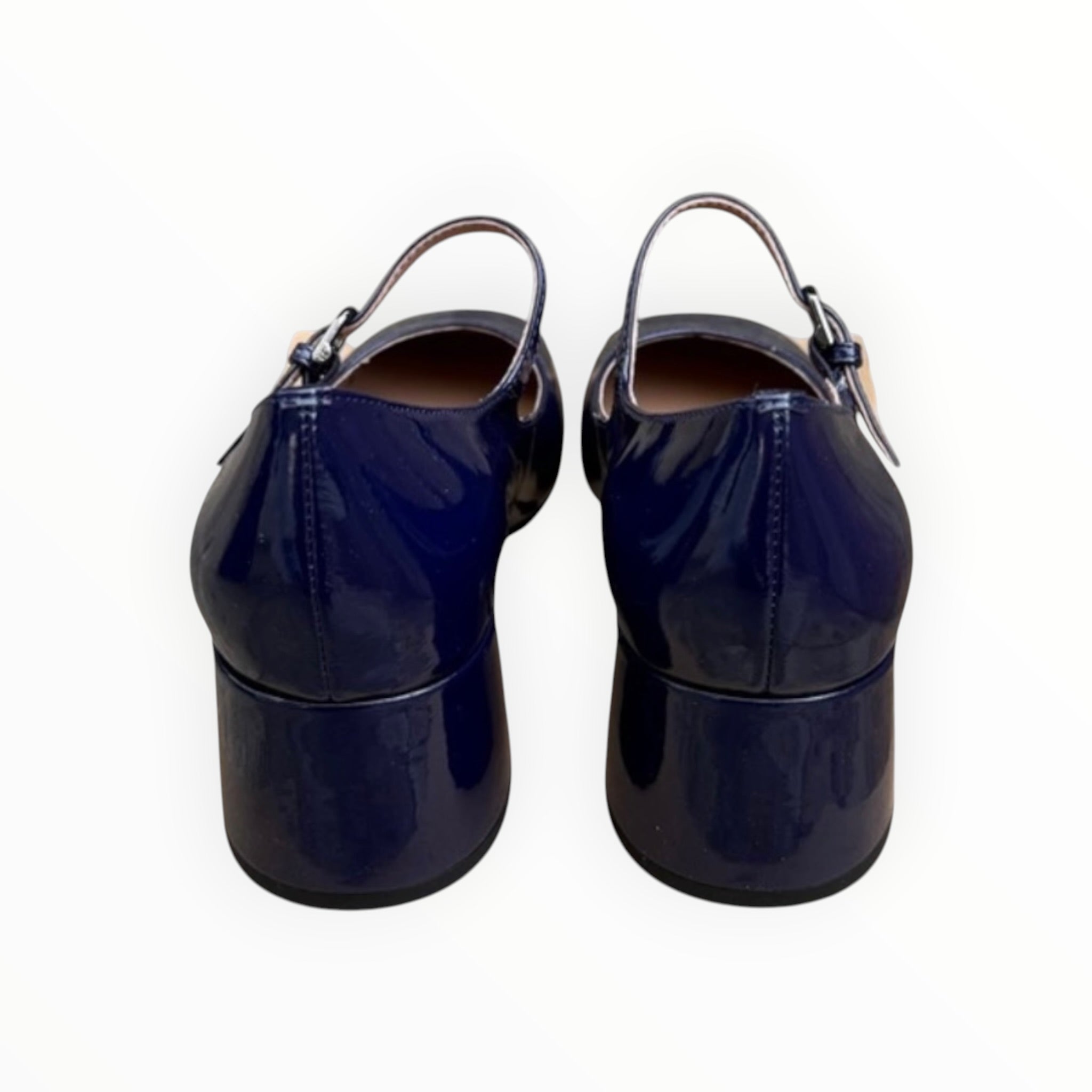 BiBi Lou Cardiff Mary Jane Heels - Navy Patent