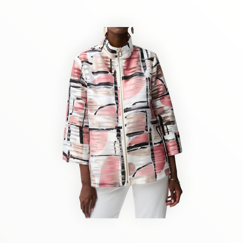 Joseph Ribkoff Organza Abstract Print Boxy Jacket