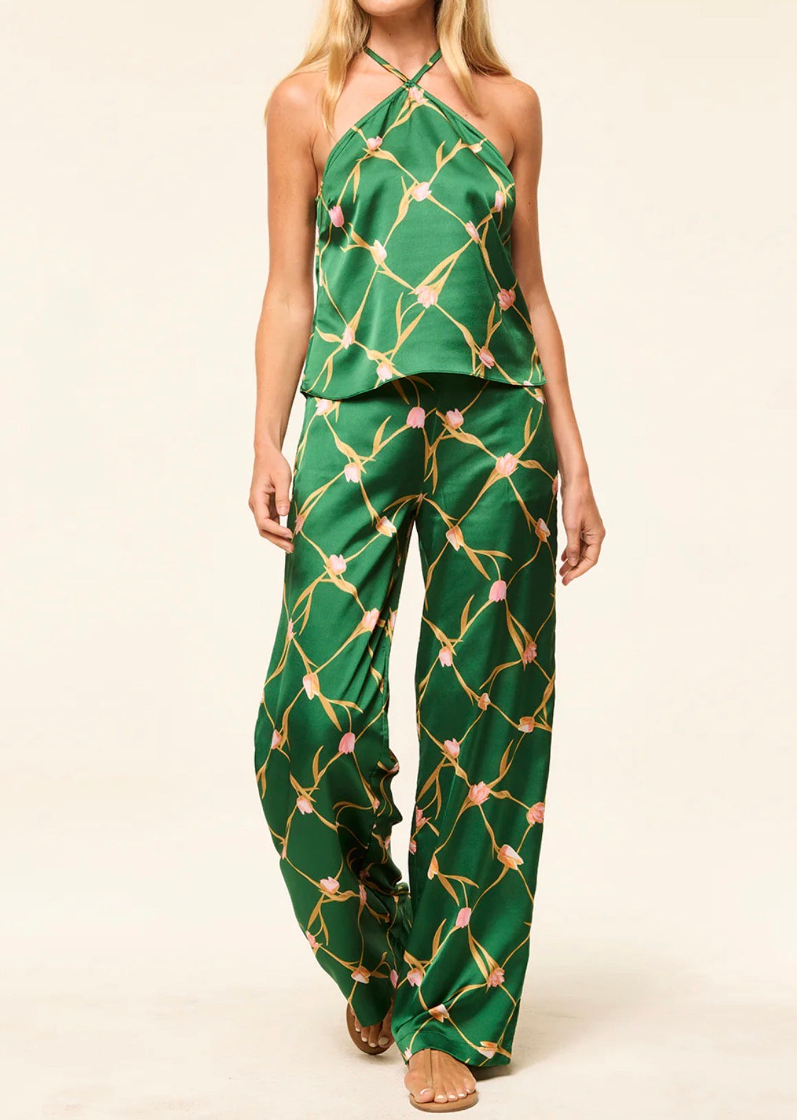 MISA Izzie Pants - Tulip Lattice Satin