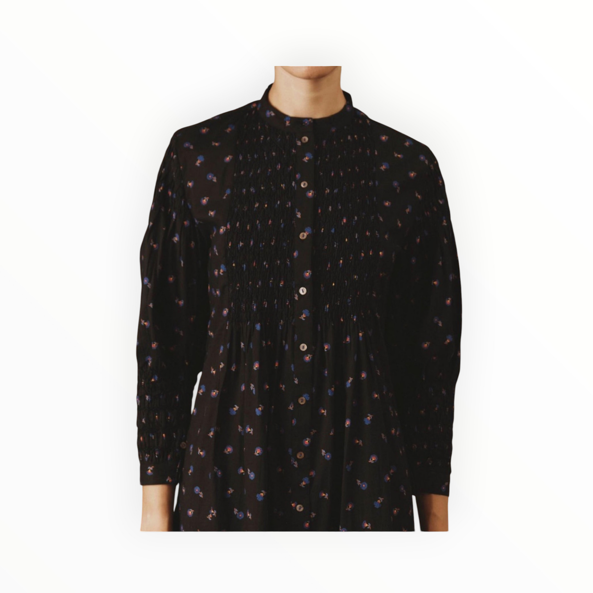Thierry Colson Carnation Print Yvana Dress – Black
