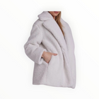 Bella Dahl Oversized Notch Collar Teddy Coat - Winter White