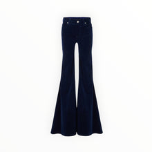Coût De La Liberté Natalia Stretch Velvet Mid Rise Super Flare - Navy