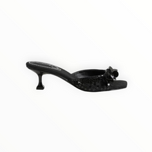 Circus NY Juliana Kitten Heel Mule - Black Fabric