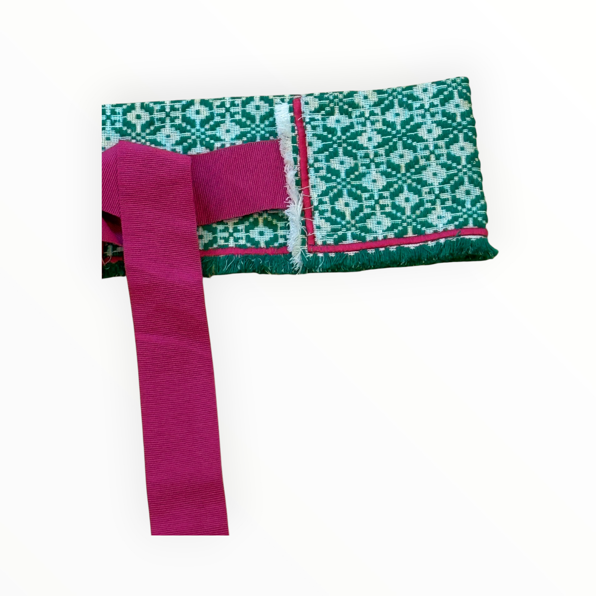 Ninaleuca Woven Tie Belt - Green/White/Pink