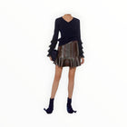 Derek Lam 10 Crosby Lurex Flounce Ruffled Mini Skirt