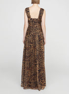 Halston Claudia Chiffon Gown - Leopard