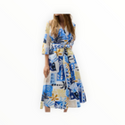 Joseph Ribkoff Palm Wrap Dress - Vanilla Multi