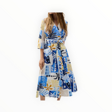 Joseph Ribkoff Palm Wrap Dress - Vanilla Multi
