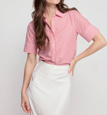 The Shirt by Rochelle Behrens The Short Sleeve Shirt - Red/White Stripe