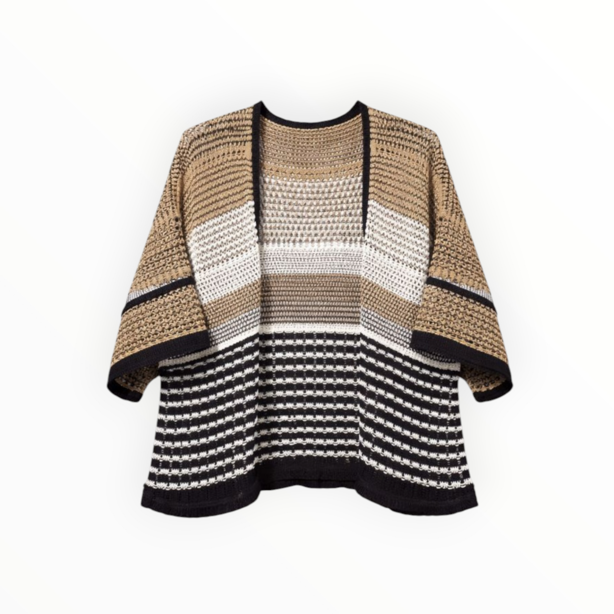 Tricot Chic Sheer Open Cardigan - Multi