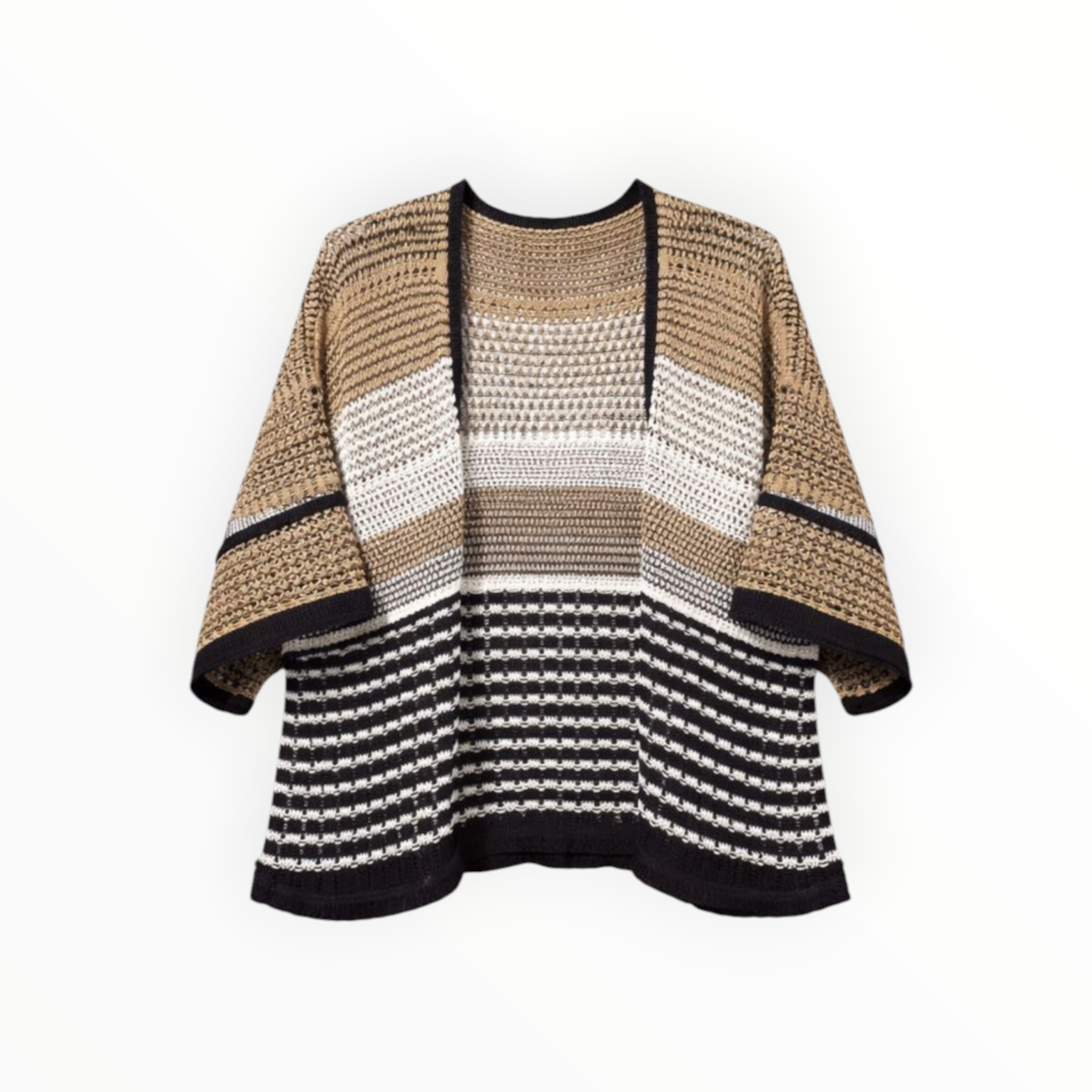 Tricot Chic Sheer Open Cardigan - Multi