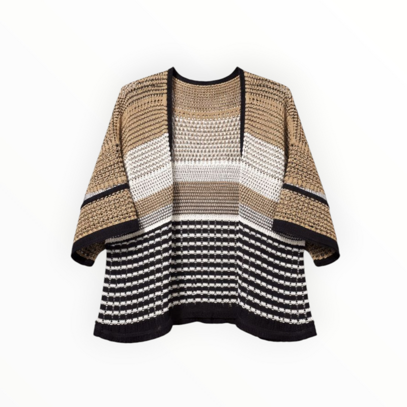 Tricot Chic Sheer Open Cardigan - Multi